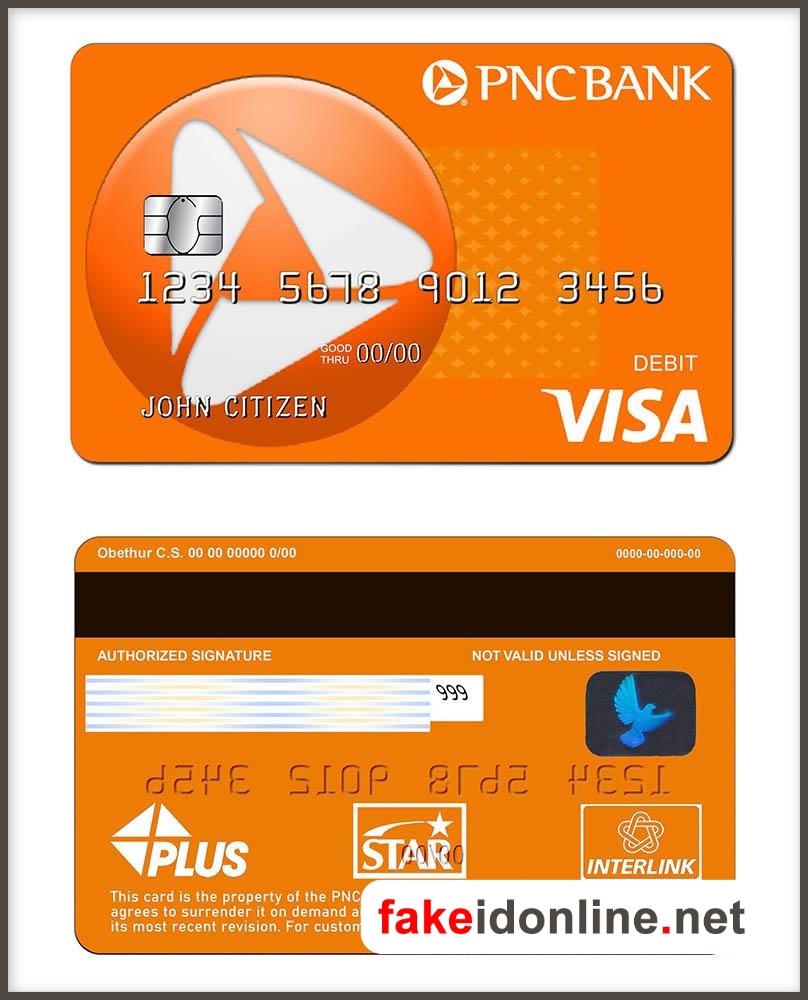 USA PNC Bank Visa Debit Card
